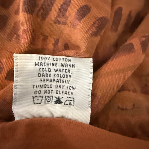 CMC Color Me Cotton Asymmetrical T-Shirt Dress Size M Terracotta Brown Stripe - Picture 9 of 9